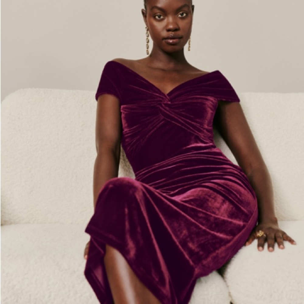 Reformation Toulon Velvet Dress